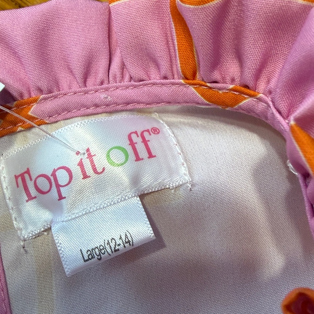 Top it Off pink and orange maxi dress. Ruffle and tiers. Size Large. New w/tag - Picture 3 of 8